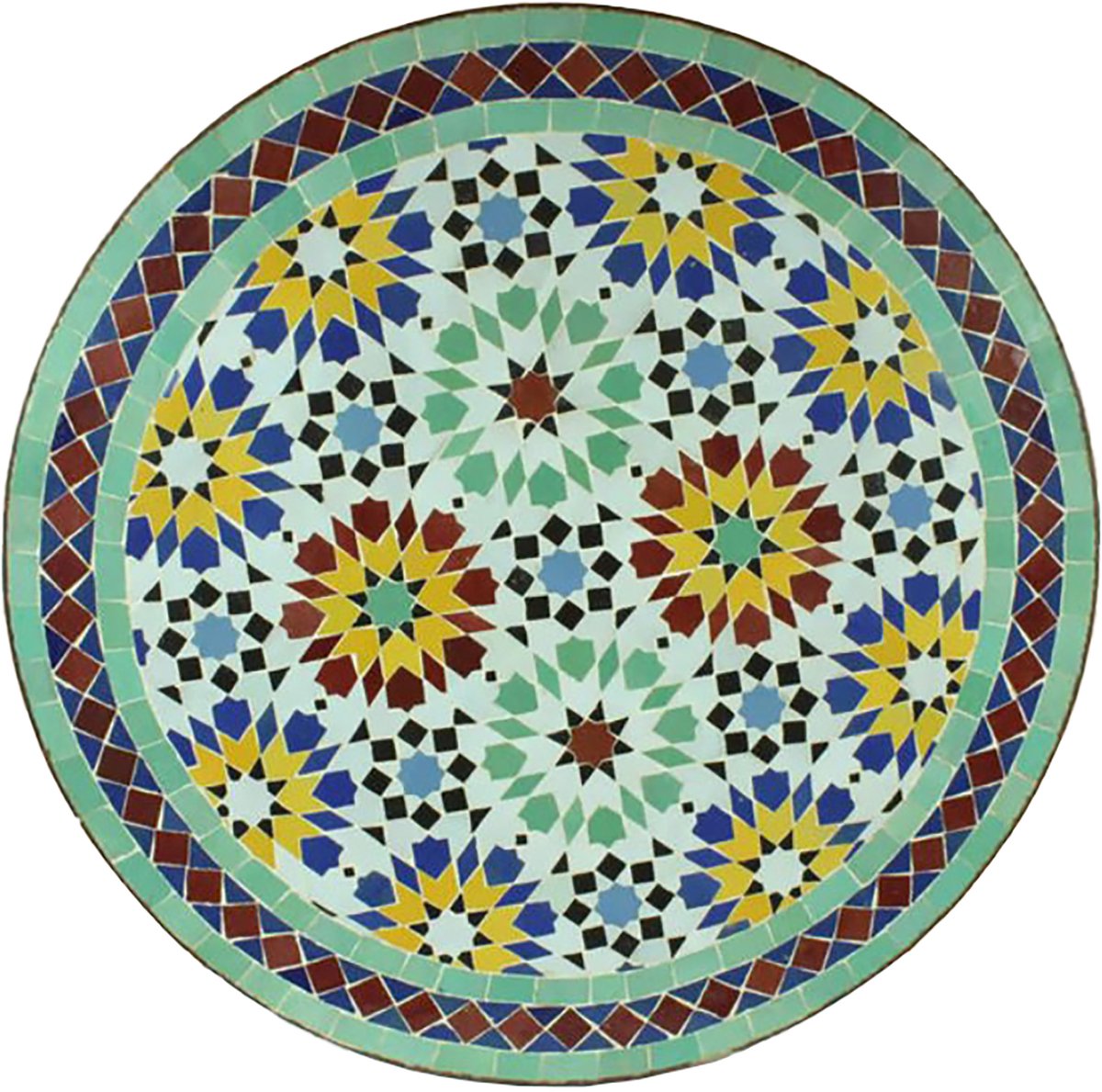 Mozaïek tafel uit Marokko - Rond -M60-6