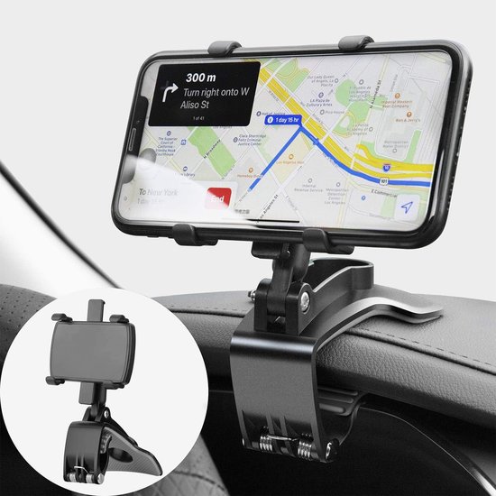 Support de téléphone de voiture rotatif à 360 degrés, supports de téléphone portable de tableau de bord pour GPS de voiture et smartphones de 4 à 7 pouces