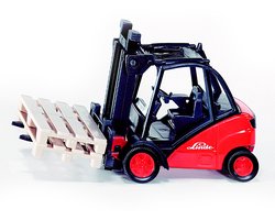 SIKU 1722, Linde heftruck, 1:50, metaal/kunststof, rood, beweegbare vork, incl. 2 pallets
