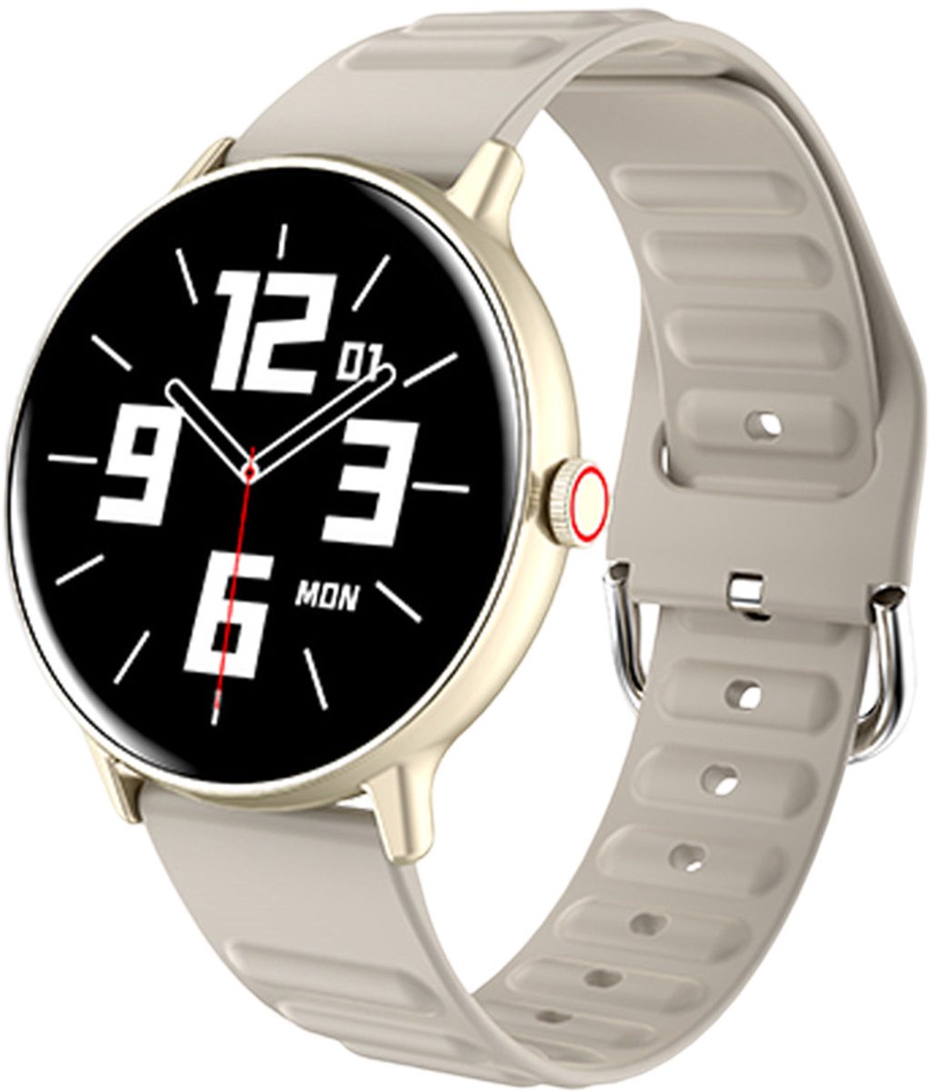 Dames Smartwatch 1,43 inch Touchscreen Beige Waterdicht