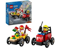 LEGO City Raceautopakket: pizzabestelwagen vs. brandweerauto - 60458