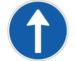 Verplichte rijrichting sticker, D4 400 mm