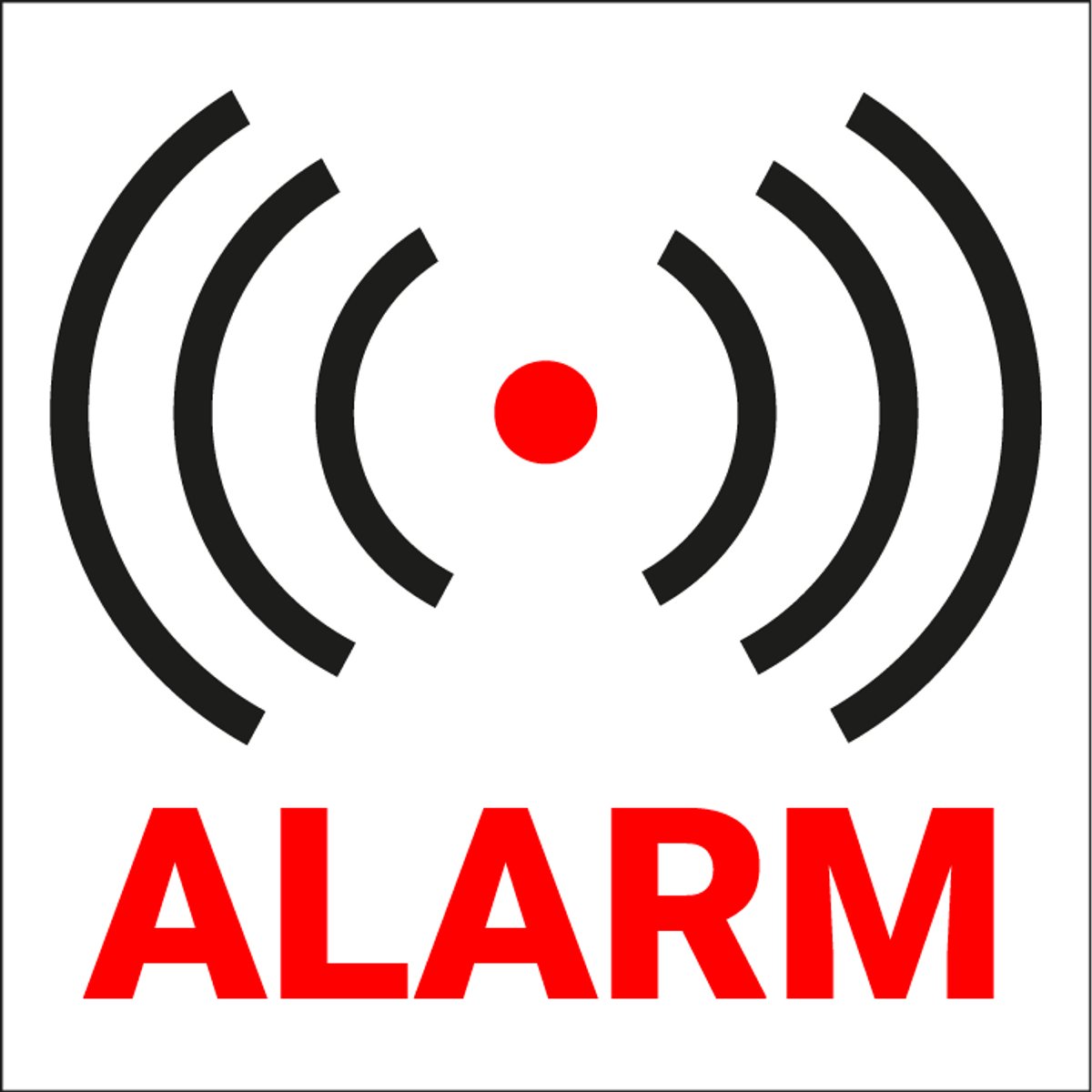 Alarm sticker 200 x 200 mm