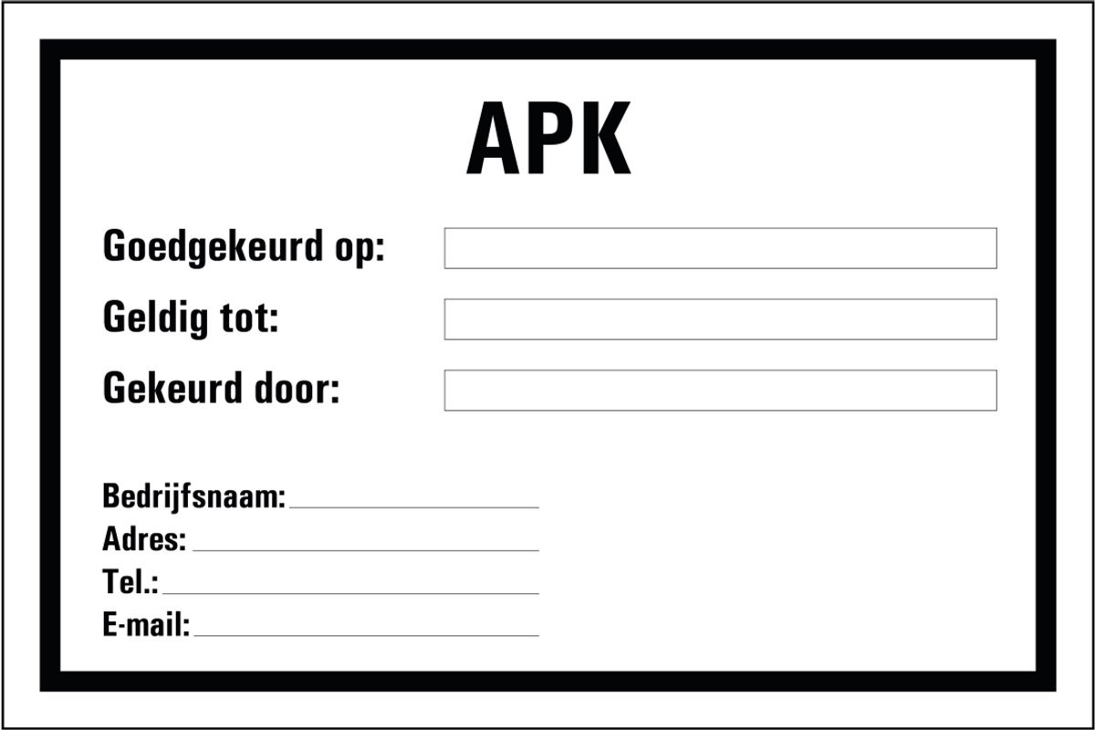 APK sticker 75 x 50 mm