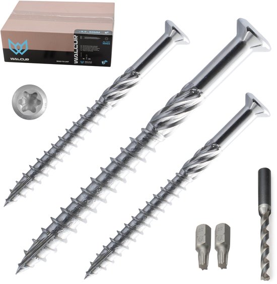 GeZu Impex Vis Pour Terrasse 5.0 x 60 mm A2 Inox Vis