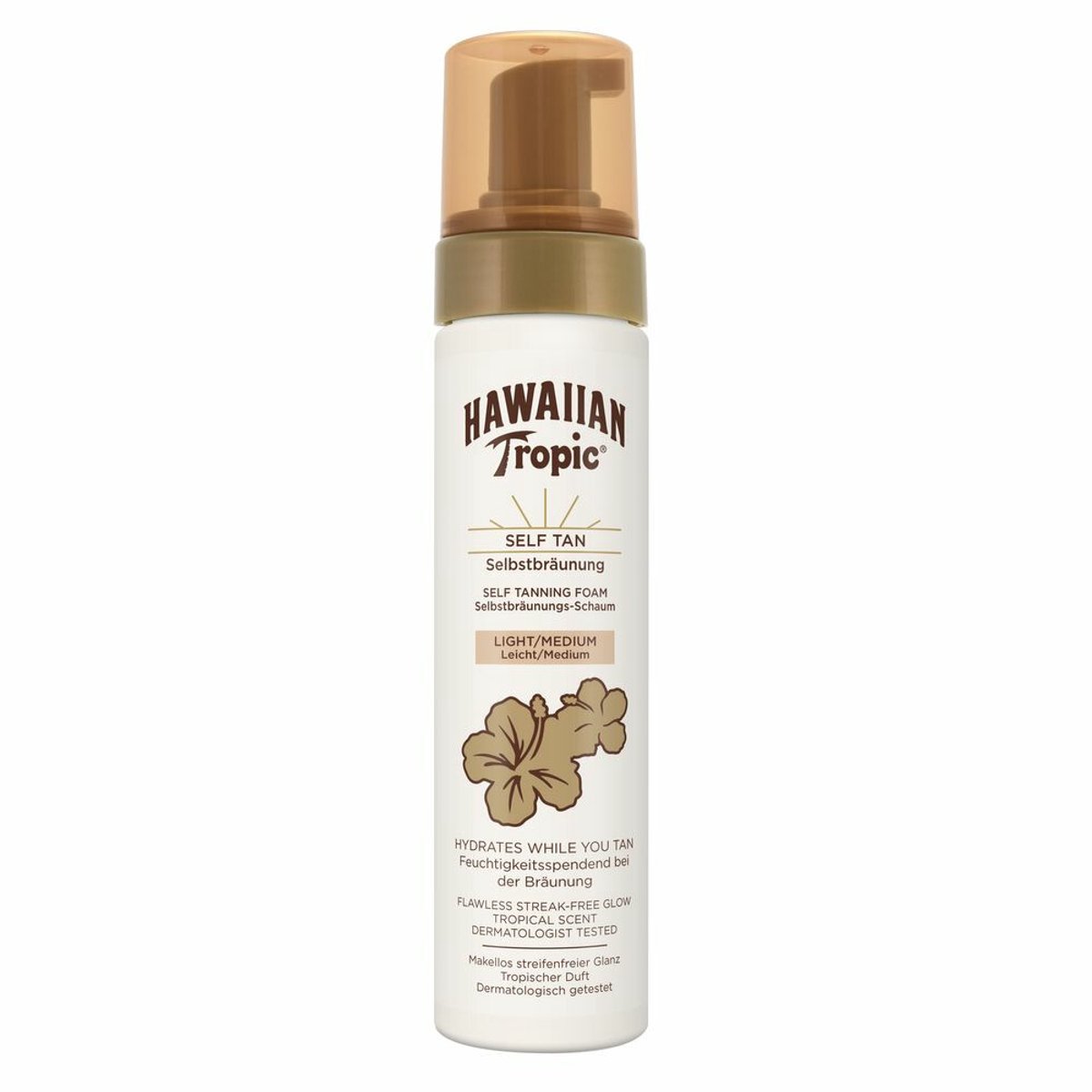 Hawaiian Tropic Sunless Tan Foam Light/Medium - 3 x 200 ml - Voordeelverpakking