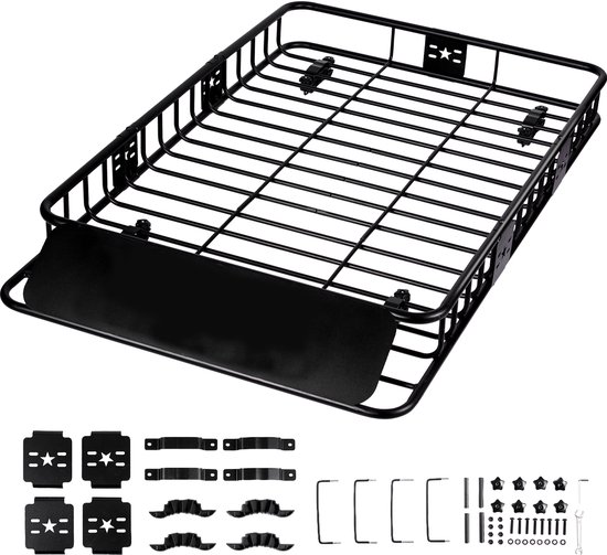 Galerie de toit, 163x99cm - Capacité de charge 90kg - Système universel pour camion SUV avec extensions