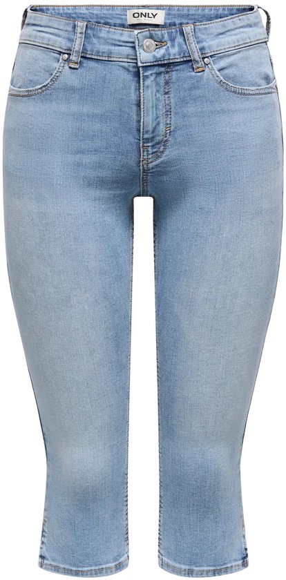Lichtblauwe denim capri jeans van het merk ONLY, met een normale taille en skinny fit.