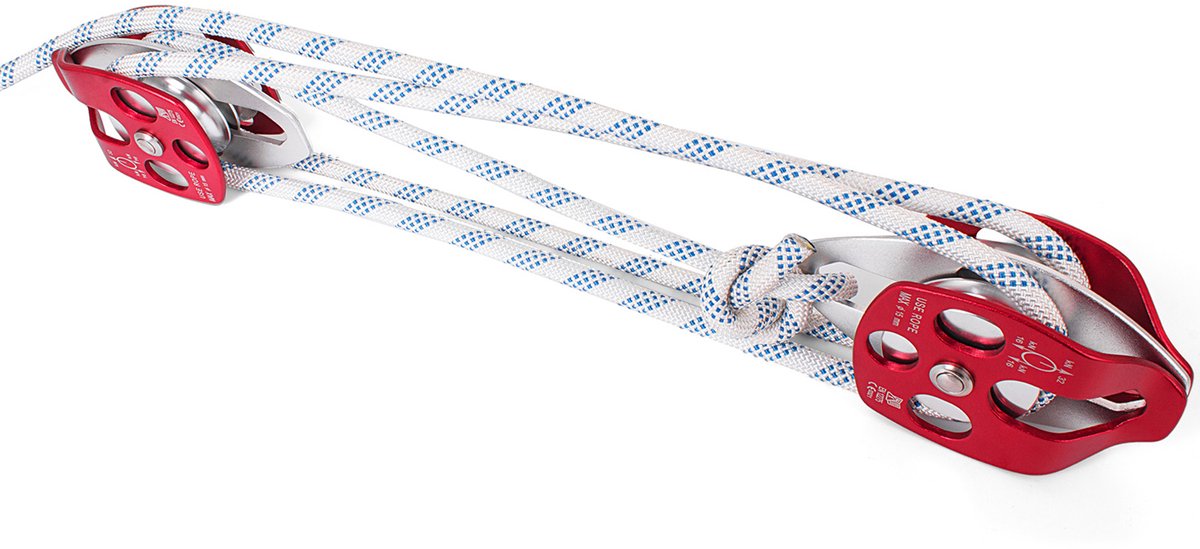Dubbele Schijf 10-12 mm 100-200 voet Gevlochten Touw,2993kg-35 Kn,Tuigage Met Dubbele Schijf