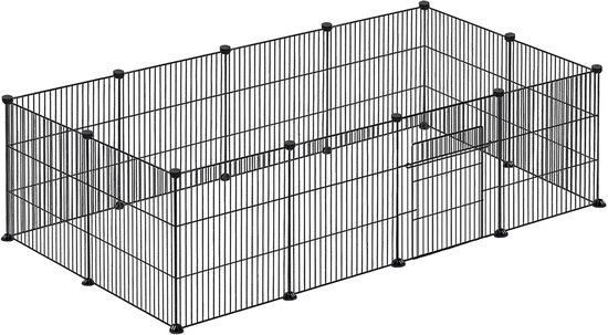 Enclos extérieur NAIZY parc de jeu parc de jeu 142x72x36cm parc pour chiot noir enclos pour petits animaux 35x35cm par pièce enclos en liberté cage extensible pour petits animaux DIY enclos pour lapins et cochons d'Inde, 12 pièces