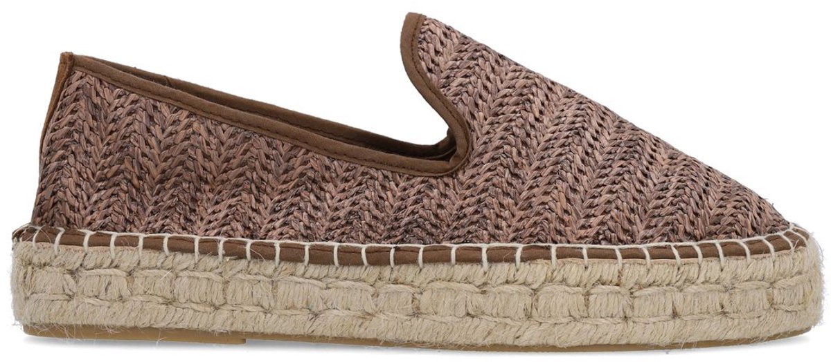 Sacha - Dames - Bruine raffia espadrilles - Maat 37