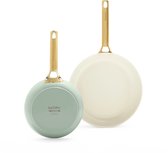 Bol.com GreenPan Padova Keramische Antiaanbaklaag Koekenpannenset 2-delig - Ø 20-26cm - PFAS-vrij - Inductie pannenset - Inducti... aanbieding