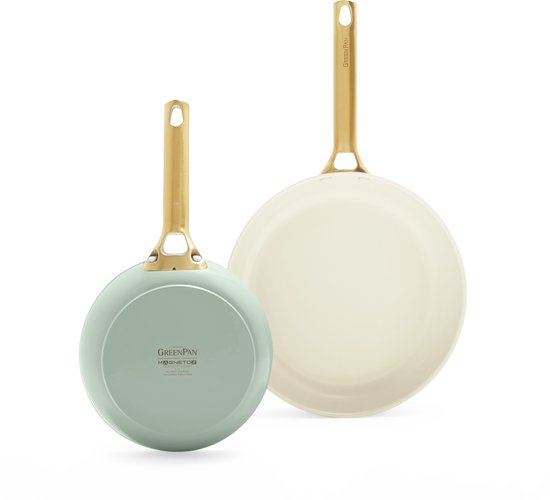Greenpan Padova Reserve 20 + 26 cm koekenpannenset Pastel Green