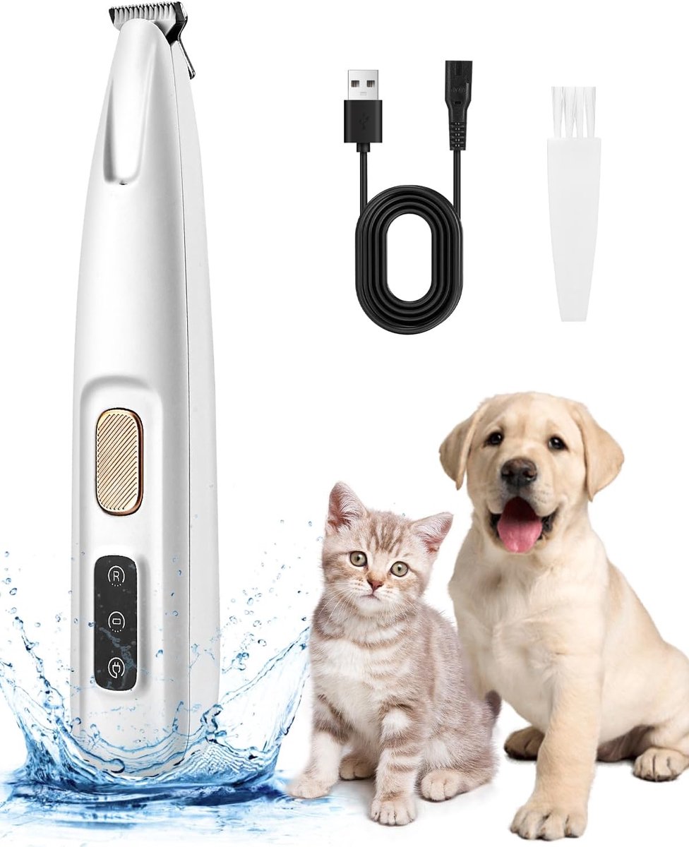 Oplaadbaar Honden Scheerapparaat met LED-lamp en Geruisloze Trimmer voor Dierenverzorging