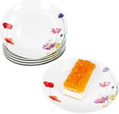 MamboCat Lotta Set van 6 eierdopjes, voor 6 personen, witte ronde porseleinen eierdopjes met voet voor de ontbijttafel, chique servies voor het zachte of harde ontbijt bij brunch en buffet