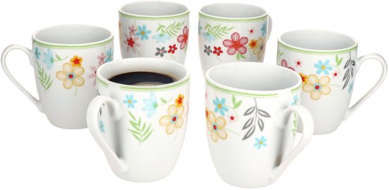MamboCat MamboCat Set van 6 Variant koffiemokken BLÜMCHEN