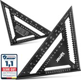Règle De Coupe En L Alliage Aluminium 30cm - Outil De Mesure Avec Bande Caoutchouc Et Protection Sécurité