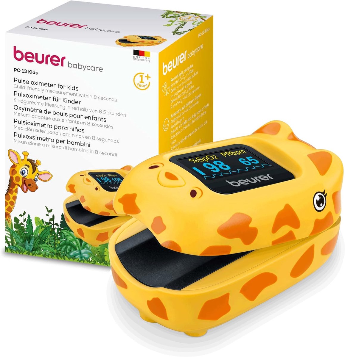 Vingerpulsoximeter voor Kinderen met Snelle Zuurstofmeting en Automatische Displayuitlijning