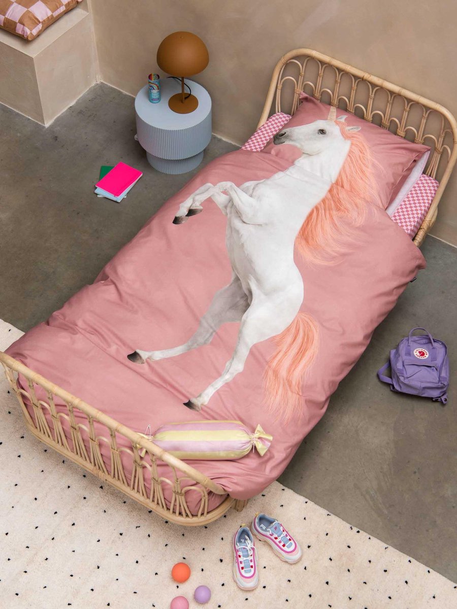 Snurk dekbedovertrek Unicorn dusty pink 140x200/220 - 1-persoons 140x200/220cm + 1 sloop
