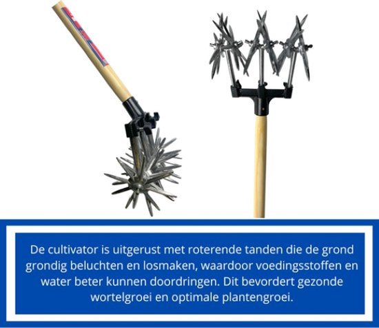 Synx Tools Rolcultivator 21 cm - Cultivator - Bodembewerkers - gazonmest - gazonbeluchter - hark - Zonder steel van Synx Tools — afbeelding 2