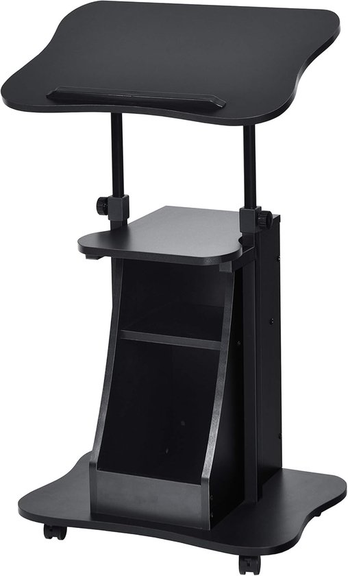Verstelbare Laptoptafel met Wielen - 360° Draaibaar Bureau 58-90 cm