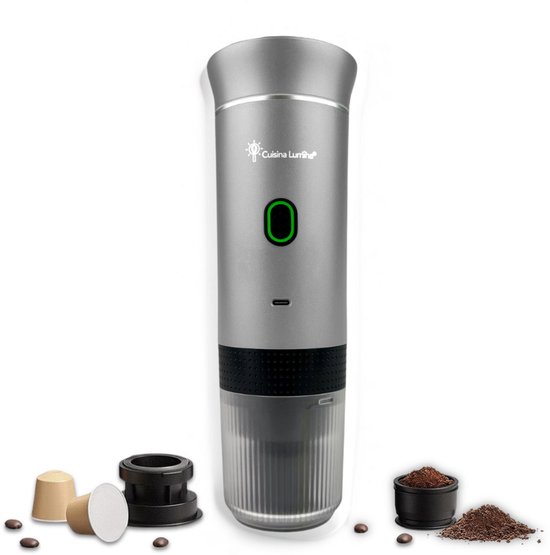 Diceevil Machine à Café Portable 3 En 1 - Cafetière Expresso Capsules Et Moulu - Blanc Diceevil Expresso Batterie