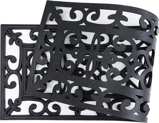 Esschert Design Deurmat Rubber - zwart - klassiek - 60 x 40 cm | Leen