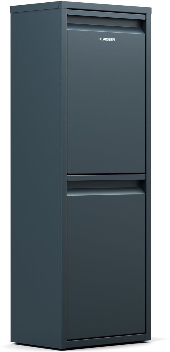 Klarstein Vuilnisbak met twee compartimenten - 36L keukenemmer voor wandmontage, 2x18L compartimenten, roestvrij staal, ruimtebesparend ontwerp, aparte deuren voor geurbestrijding