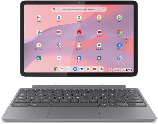 Lenovo Chromebook Duet 11M889 MediaTek Kompanio 838 Écran tactile 27,8 cm (10.9") WUXGA 8 GB LPDDR4x-SDRAM 128 GB eMMC Wi-Fi 6 (802.11ax) ChromeOS Français Grijs