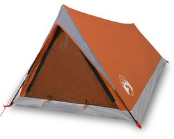 vidaXL - Tent - 2-persoons - waterdicht - grijs - en - oranje