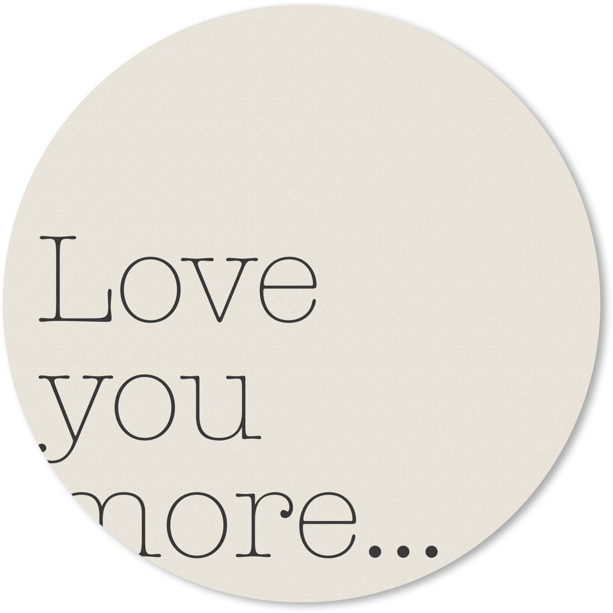 Muismat rond 50x50 cm - Mousepad Minimalistisch - Love - Beige - Ronde muismatten