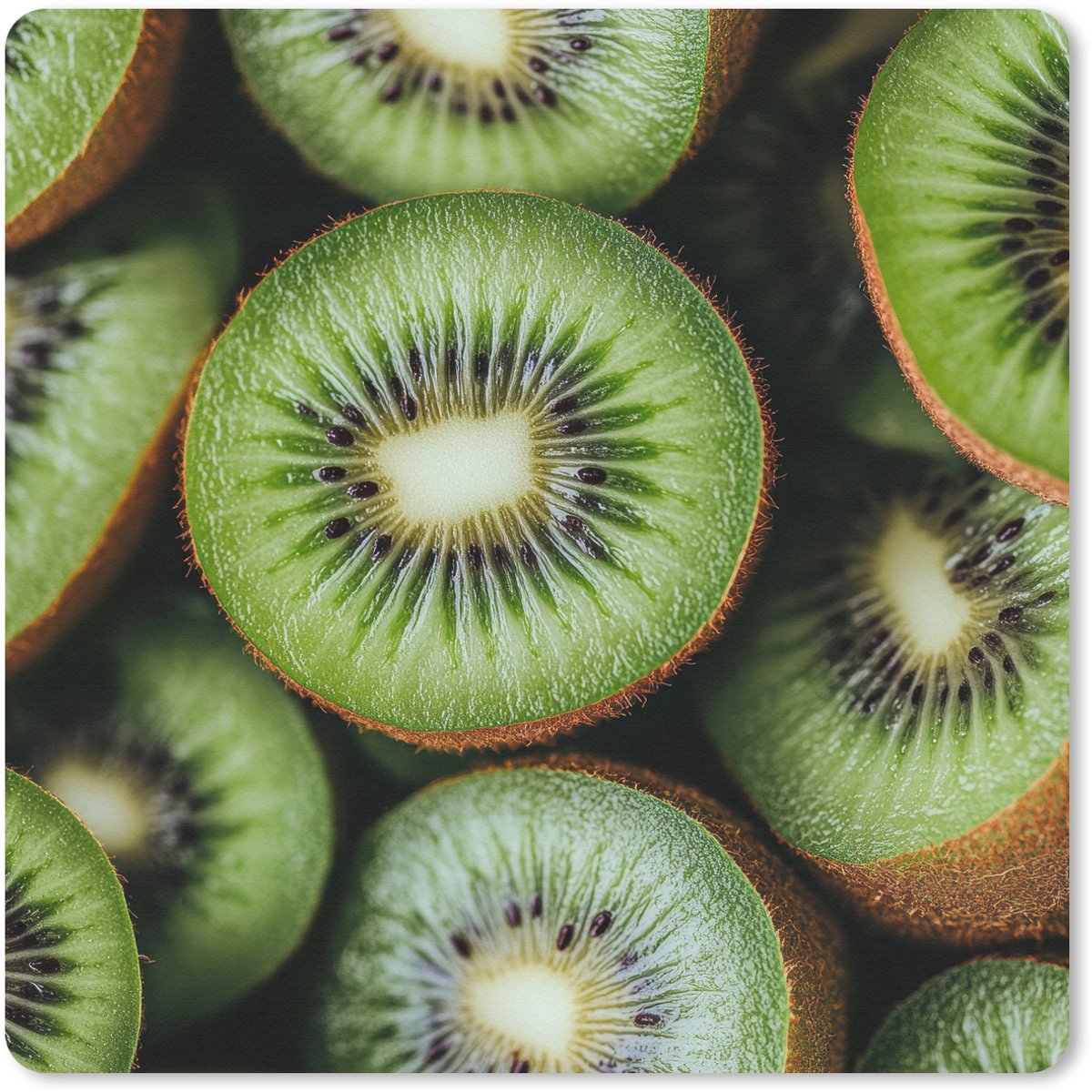 Muismat 30x30 cm - Mousepad Kiwi - Fruit - Groen - Muismatten