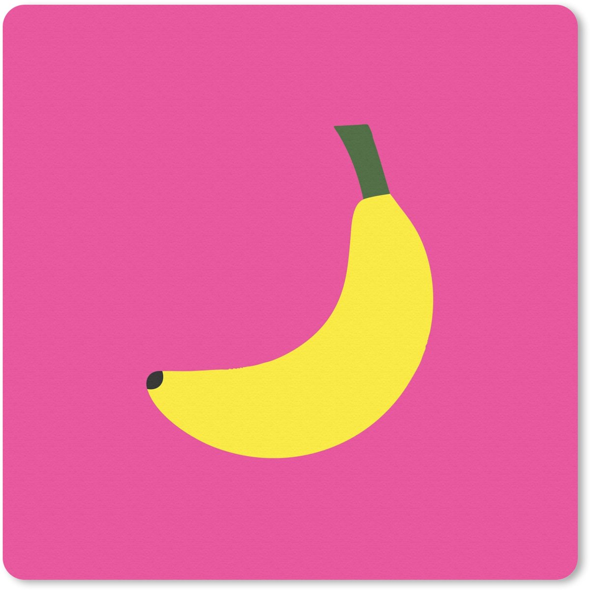 Muismat 20x20 cm - Mousepad Banaan - Geel - Fruit - Muismatten