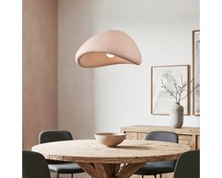 LumenXL - Suspension Wabi Sabi aspect pierre Yume - 60 x 50 cm - Rose poudré