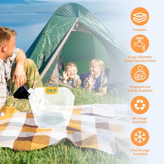 3 stuks - Wateropslagzak - Wateropbergtas - Waterzak - water tas - opvouwbare nood waterzak - 10L lekvrije - vriesbestendige kampeer waterzak - doorzichtige plastic waterkan - voor buitensporten , wandelen , bergbeklimmen - transparant - 40*37 cm van Merkloos — afbeelding 4