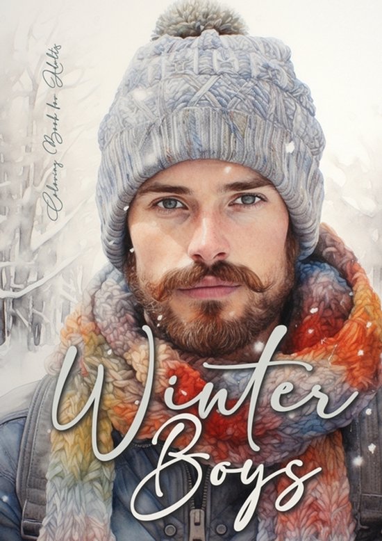 Winter Coloring Books- Winter Boys Coloring Book for Adults - cover
