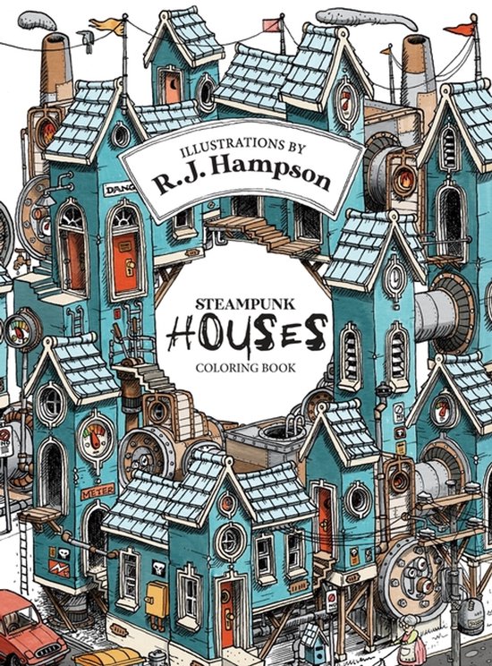 Steampunk Houses Coloring Book - cover