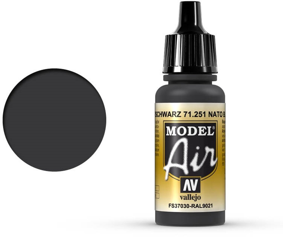 Vallejo Hobbyverf Acrylverf - 71251 Model Air Nato Black - Acryl Verf flesje - 17 ml