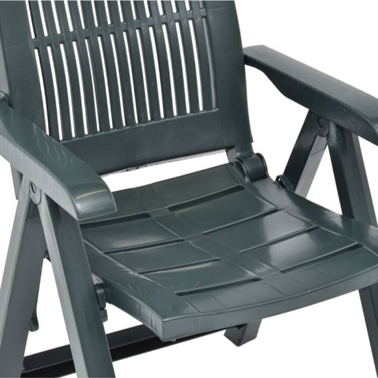 Tuinstoelen 2 st verstelbaar kunststof groen van Merkloos — afbeelding 2