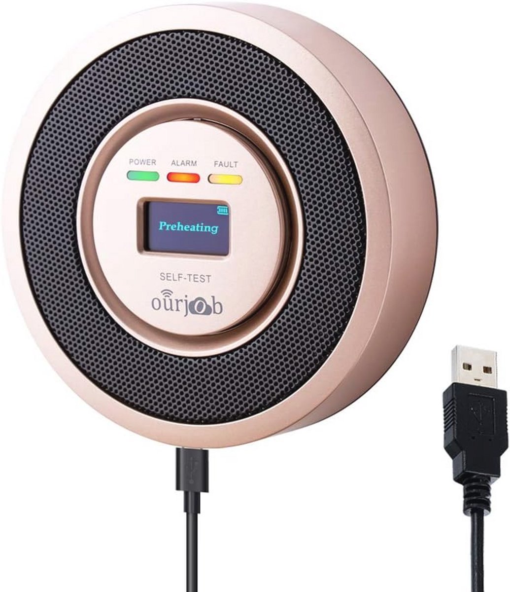 LPG en Aardgas Detector met Alarm – USB-aangedreven Gaslekbeveiliging voor Keuken en Camper