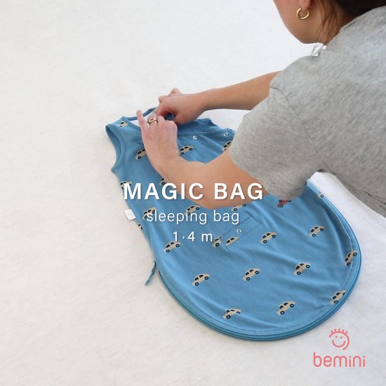 BEMINI Gigoteuse - MAGIC BAG 1-4m - TOG 0.5 - Jersey - Mario turquoise