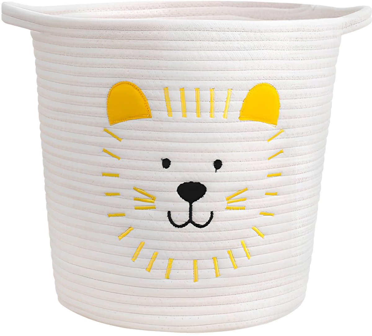 Unyqoos® Stijlvolle Opbergmand van Katoenen Touw met Handige Handgrepen en Leeuwenmotief voor Kinderkamers