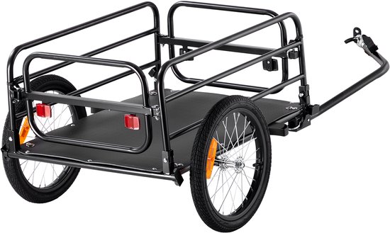 Remorque à vélo - Capacité de 72 kg, remorque pliable robuste avec système de fixation rapide, Roues de 40 cm, attelage universel, Réflecteurs, compatible avec Roues de bicyclette de 55 à 71 cm.