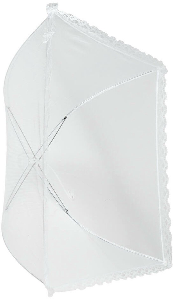 Benson Voedselkap - 2x - 43 x 43 cm - wit - kant - opvouwbare vliegenkap van Benson — afbeelding 3