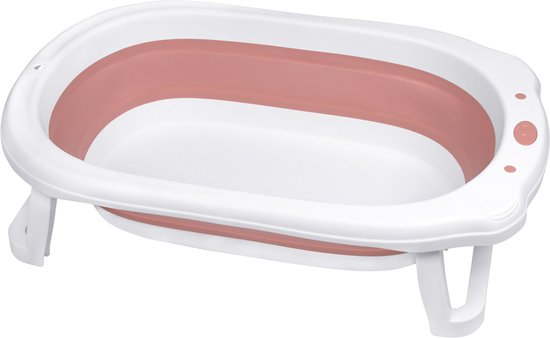 Opvouwbare Baby Badkuip met Kussen - Reisbadkuip, Antislip en Draagbaar - Roze van Sincerity Trading. — afbeelding 5