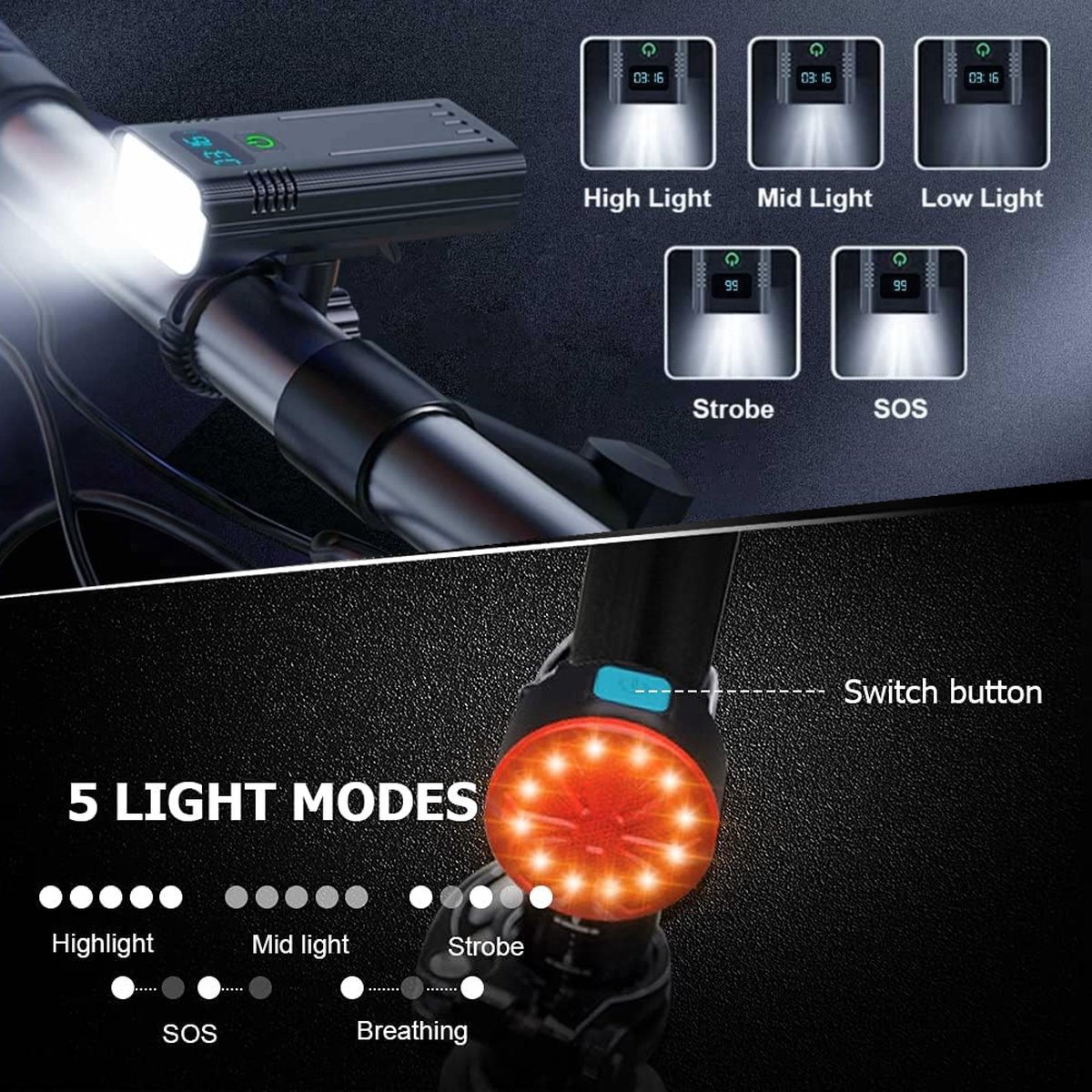 Lzwintrading Fietsverlichting LED Set thumbnail 3
