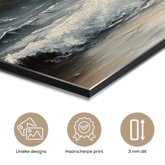 Tableau aluminium 90x120 cm - Décoration murale métal - Plage - Mer - Coucher de soleil - Décoration murale métal salon - Décoration industrielle - Photo sur dibond - Accessoires industriels chambre