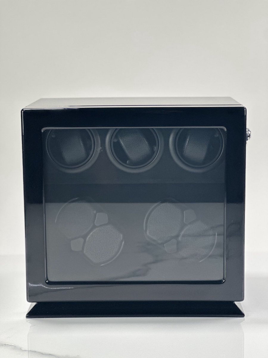 Leader Luxe Watchwinder voor 7 horloges - Met interieurverlichting - Horloge opwinder - horloge box - Zwart