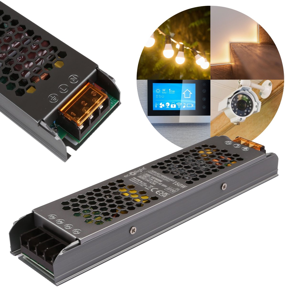 Modulaire voeding LED 150W 24V 6.25A SLIM IP20 208x50x24 mm