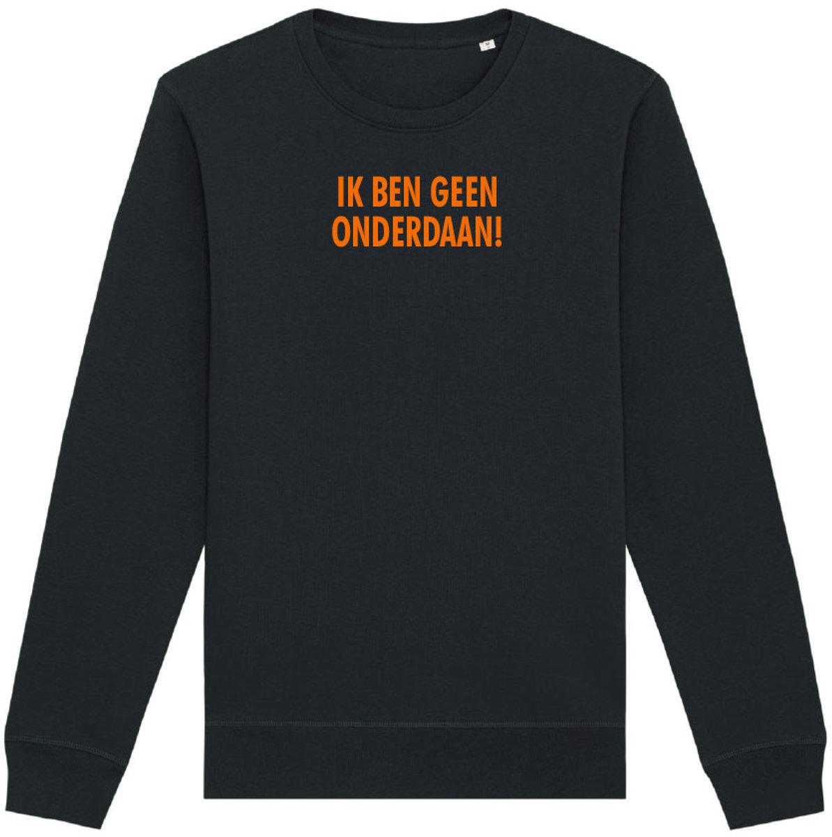 Sweater zwart M - Ik ben geen onderdaan - soBAD. - Koningsdag - Unisex - Oranje - Voetbal - Nederland